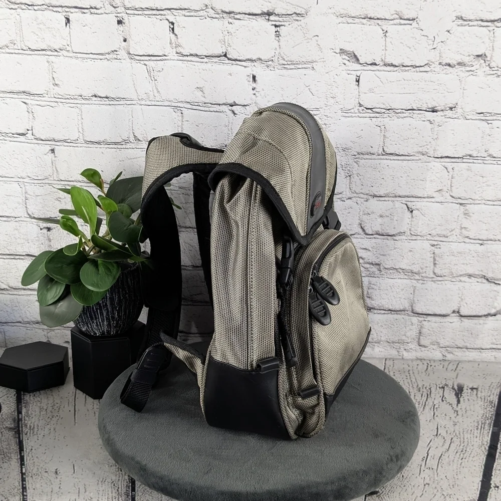 TUMI Black and Silver Backpack, Small